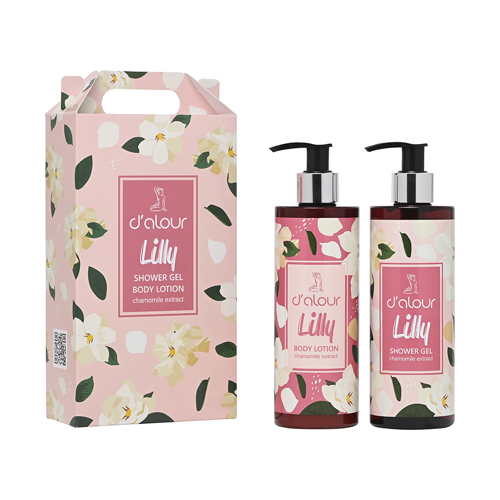 d’alour Lilly Body Lotion & Shower Gel Σετ Περιποίησης Σώματος με Άρωμα Γαρδένια και Φυτικό Εκχύλισμα Χαμομηλιού (2 Προϊόντα) Body Lotion 300ml + Shower Gel 300ml